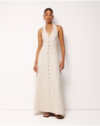 AERE - Rosa Linen Halter Midi Dress