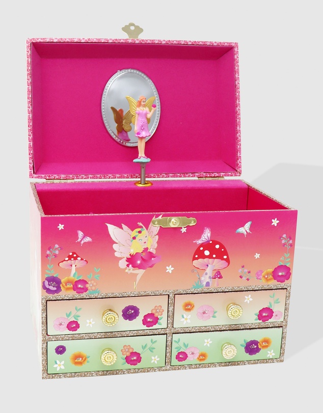 Pink Poppy - Unicorn & The Pixie Fairy Musical Jewellery Storage Box
