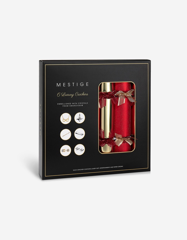 Mestige - Sustainable Christmas Crackers – Gifts Embellished with crystals by Swarovski® - Red & Gold