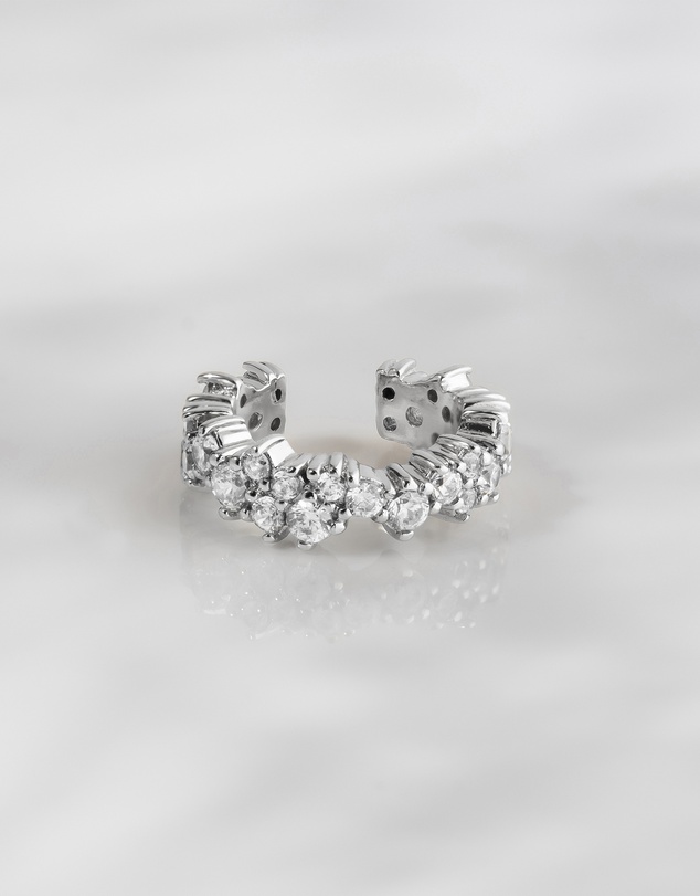 Wanderlust + Co - Aurora Pave Silver Ear Cuff