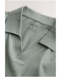 NEXT - Short Sleeve Cuban Collar Pique Polo Shirt