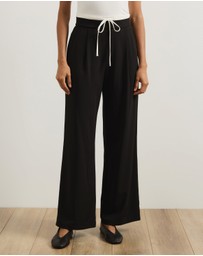 Atmos&Here - Cally Contrast Waist Wide Leg Pants