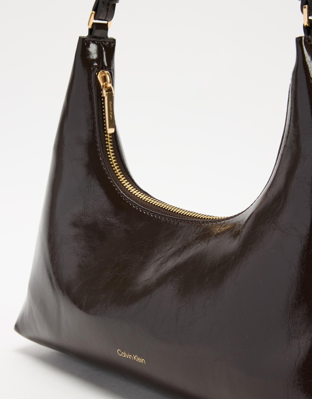 Calvin Klein - Foil Logo Glossy Convertible Shoulder Bag