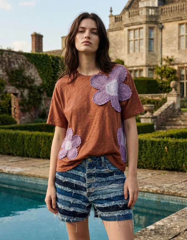 THE TALES - The Tales Crochet Flower Field Tee