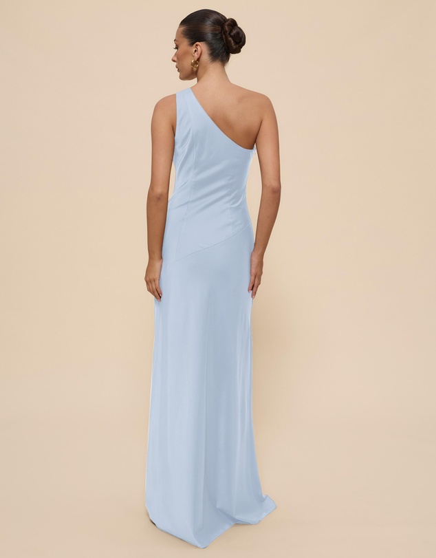 CHANCERY - Hallie Satin One Shoulder Drape Maxi Dress