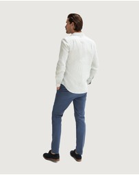 Trenery - Tailored Fit Linen Yarn Dyed Bengal Stripe Shirt