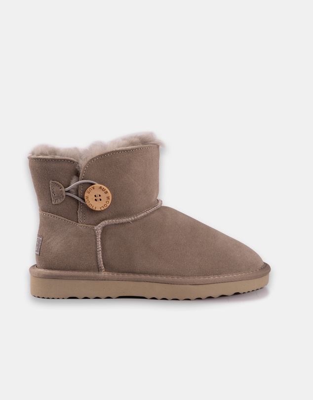 AusWooli Ugg Boots - Cabarita Short Sheepskin Wool Button Boots