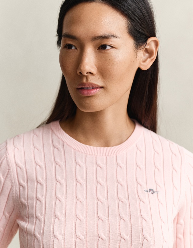 Gant - Stretch Cotton Cable Short Sleeve Knit
