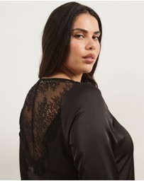 Atmos&Here Curvy - Mirelda Satin Lace Mini Dress