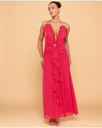CATHERINE FERRARO - Harmony Halter Ruffle Dress