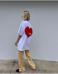 SSAINT - Heart Tee White & Red