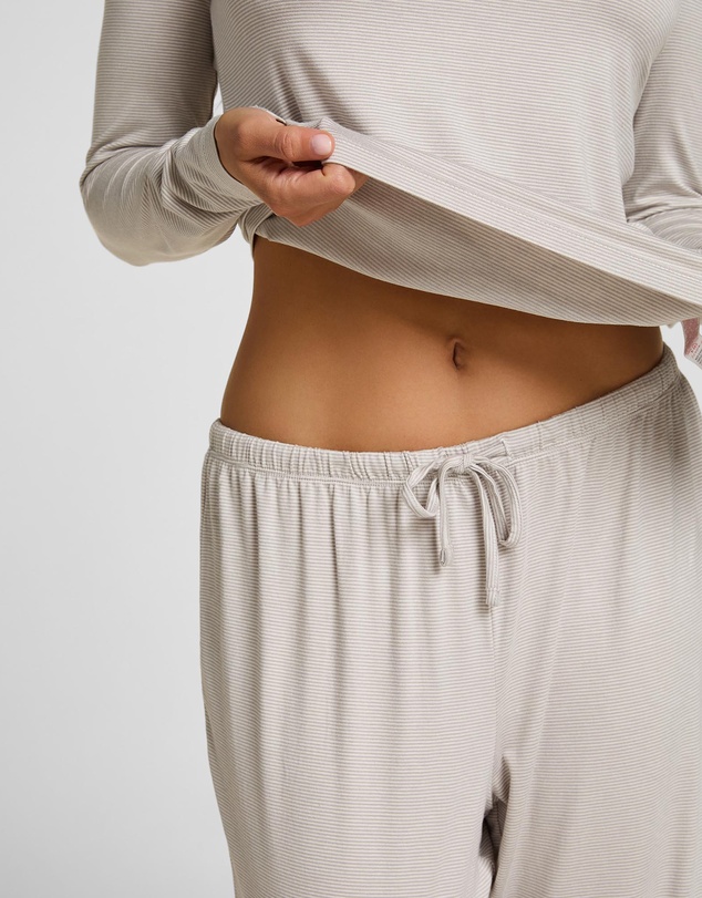 Hunkemoller - Long Henley Stripe Pyjama Set