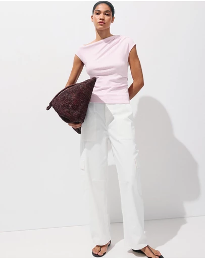 M.N.G - Asymmetrical Ruched T-Shirt