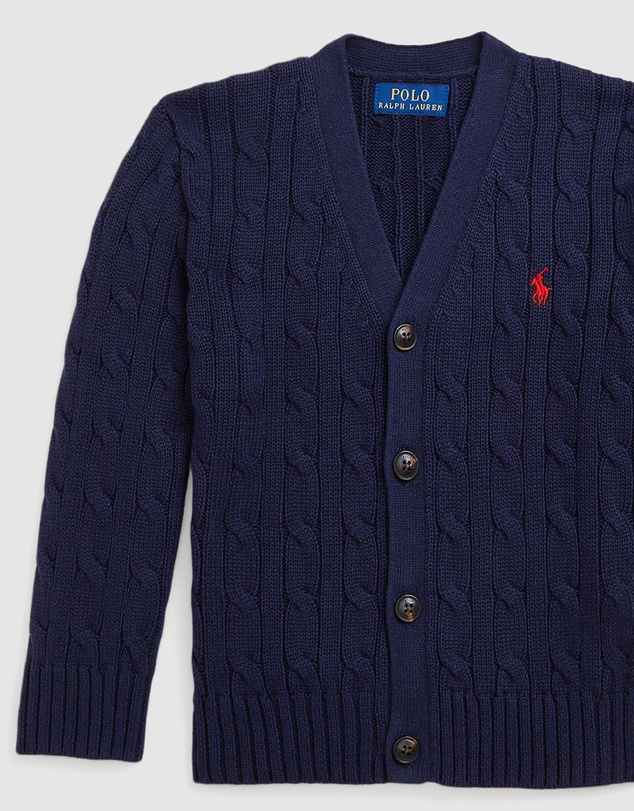 Polo Ralph Lauren - Cable-Knit Cotton V-Neck Cardigan - ICONIC EXCLUSIVE - Babies-Kids