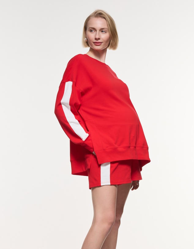 Soon Maternity - Side Stripe Cotton Shorts
