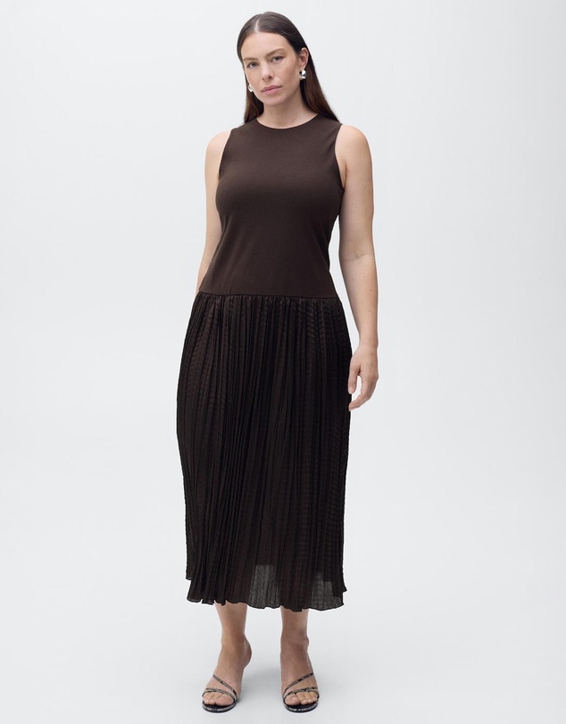 M.N.G - Parrot Combined-Fabric Long Dress