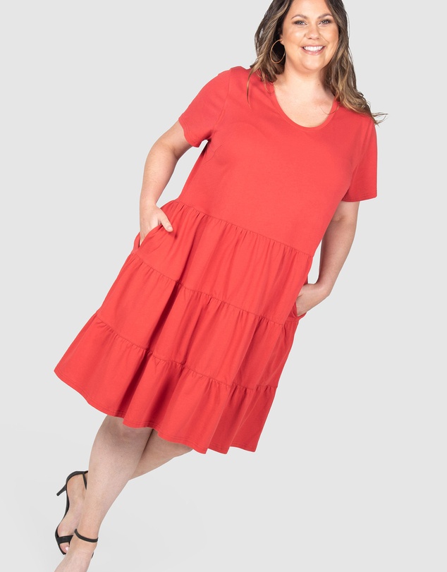 Love Your Wardrobe - Indie Jersey Tiered Dress