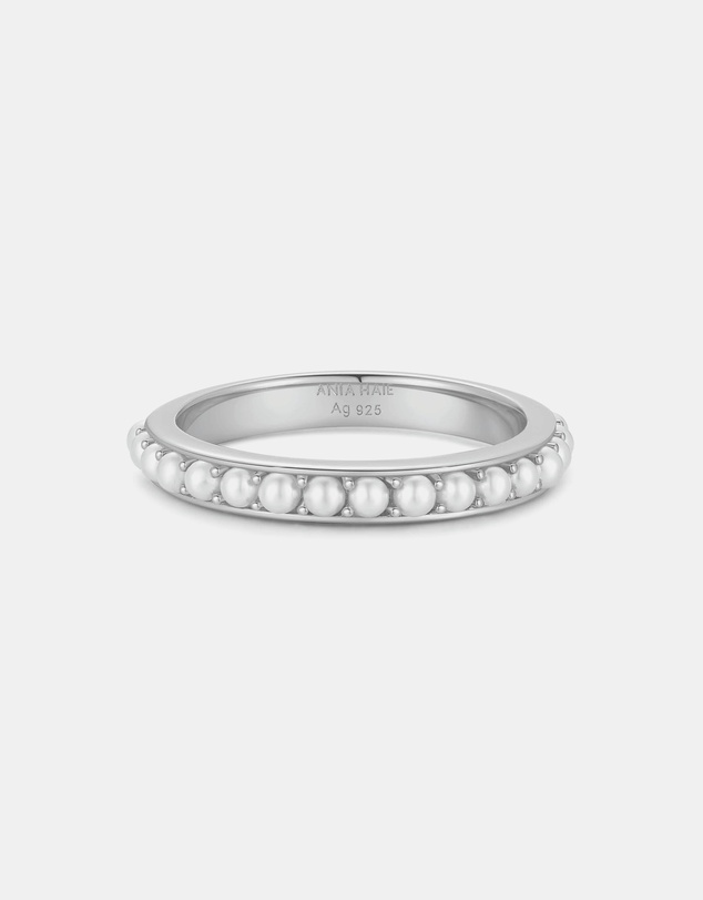 Ania Haie - Silver Shell Pearl Beaded Ring