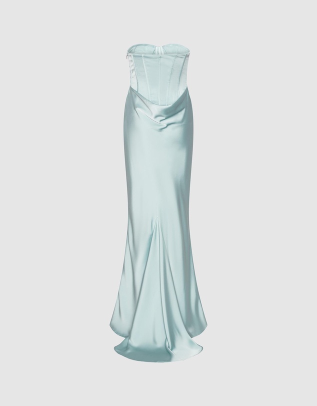 ROTATE - Satin Corset Maxi Dress