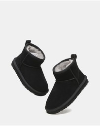 EVERAU - Australian Shepherd Ugg Noel Kids Mini Cow Suede Upper UGG Boots