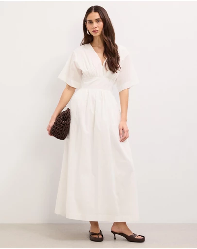The Fated - Stella V-Neck Waisted Midi Dress