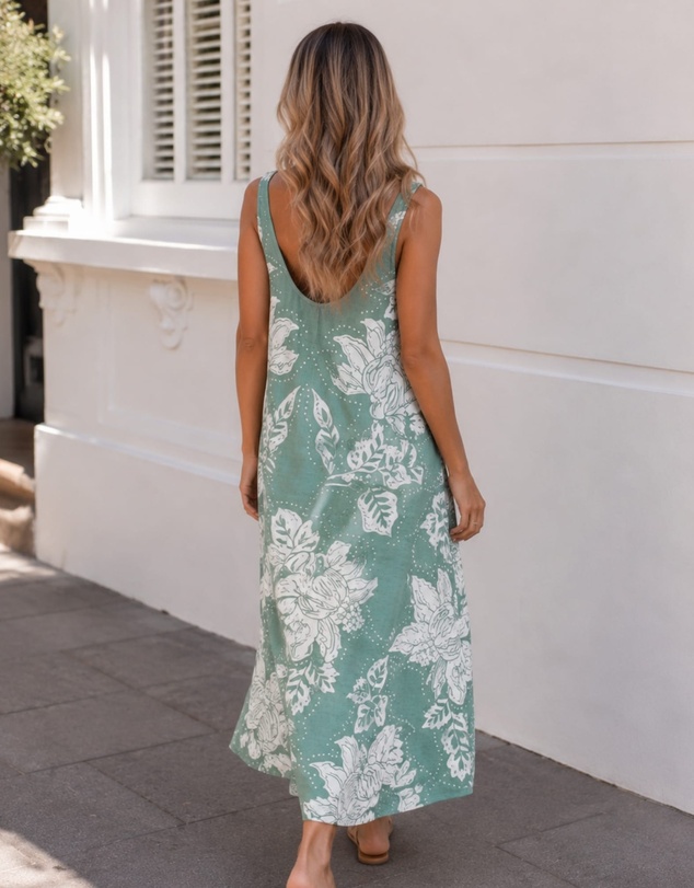 Esther & Co - Noerelle Dress - Sage Floral