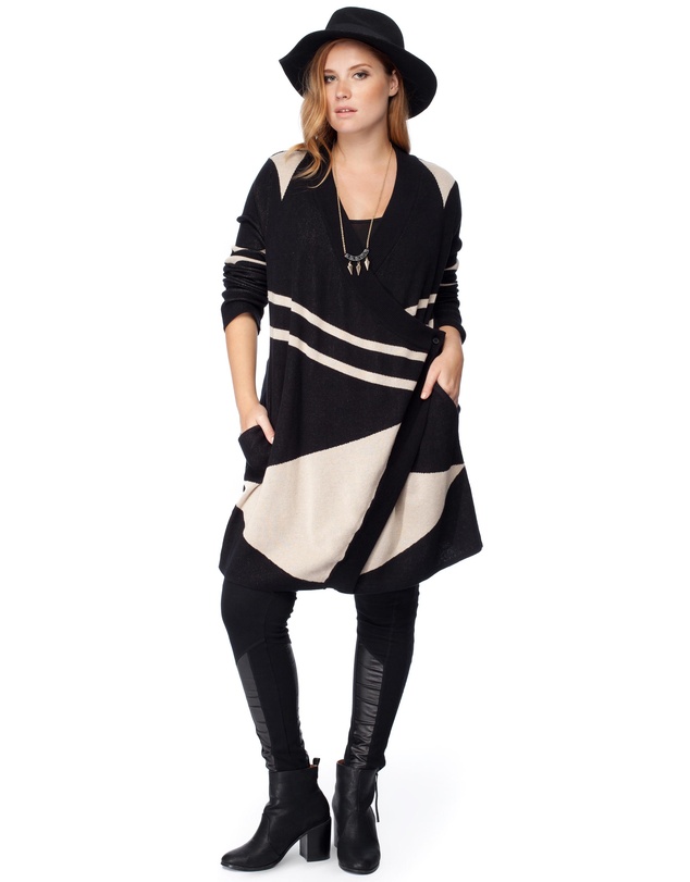 17 Sundays - Like A Cat Jacquard Knit Coat