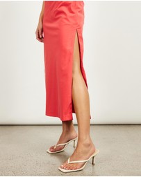 Lover - Kilian Asymmetric Tuck Midi Dress