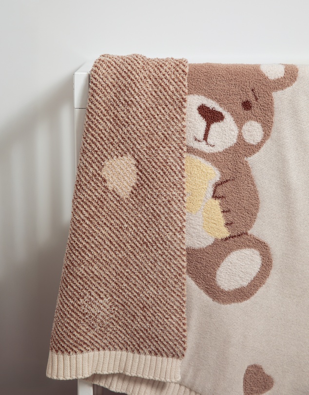Living Textiles - Fluffly Jacquard Blanket - Cuddly Bear