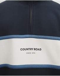Country Road - Australian Cotton Modern Logo Quarter Zip Sweat