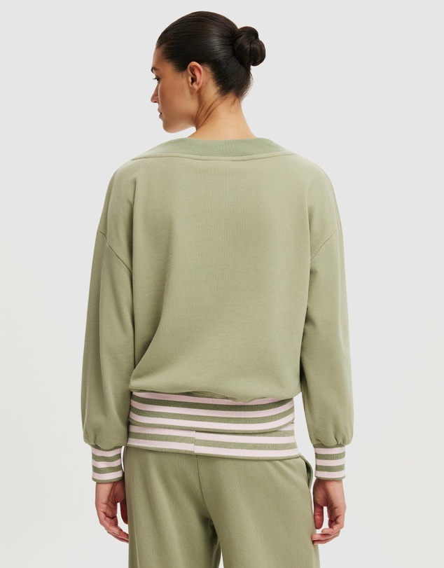 Cotton On - V Neck Fleece Sweatshirt