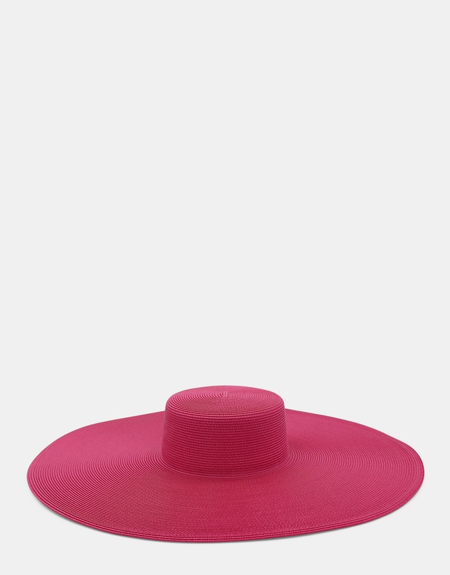 Morgan & Taylor - Savannah Racewear Wide-Brim Boater in Magenta Pink