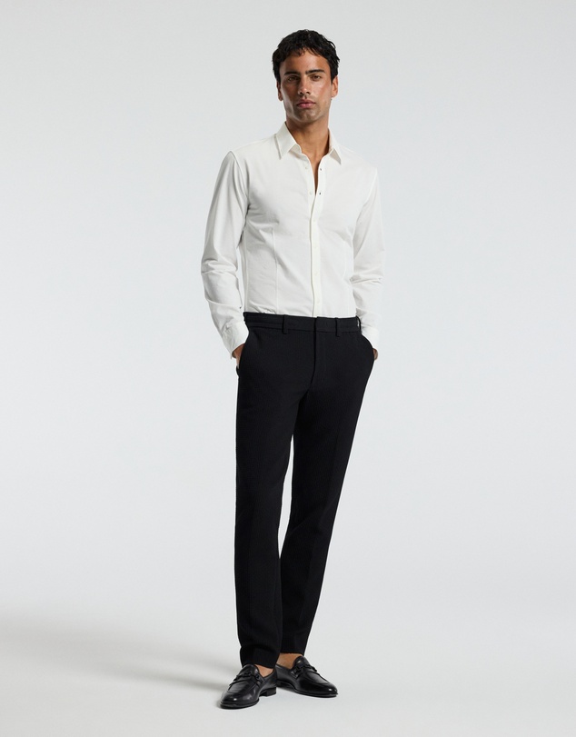 Calibre - Textured Knit Stretch Shirt Off White