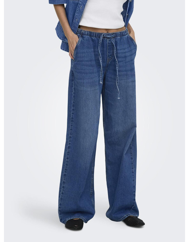 ONLY - Jay Pull String Wide Denim Pants