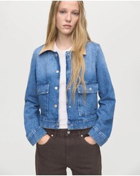 M.N.G - Corduroy Collar Denim Jacket