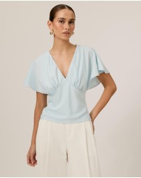 Tussah - Genevieve Flutter Sleeve Satin Top