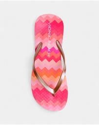 Vionic - Coogee Wedge Toe Post Sandal - Pink Zig Zag