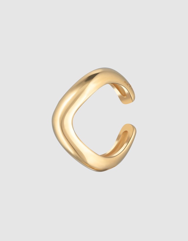 Elli Jewelry - Earrings Earcuff Waves Design in 925 Sterling Silver Gold Plated