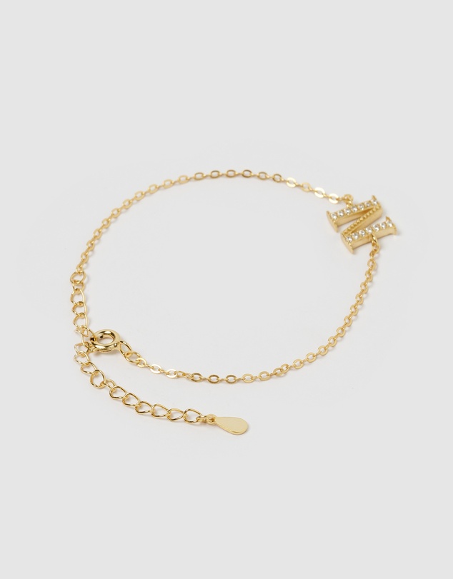 Izoa - Crystal Letter N Bracelet