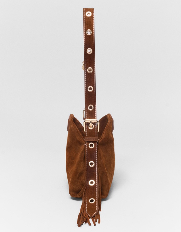 Maje - Topstitched Suede Miss M Mini Bag