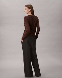 Calvin Klein - Adjustable Wide Leg Chino Pants
