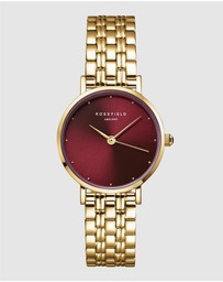 Rosefield - The Small Edit Burgundy Gold-Tone Bracelet Watch