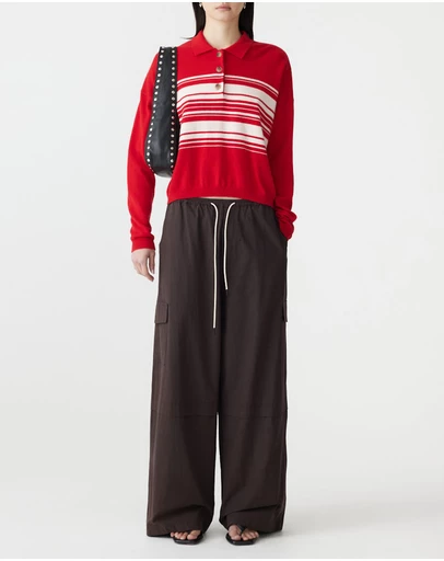 Bassike - Crushed Cotton Layered Pants