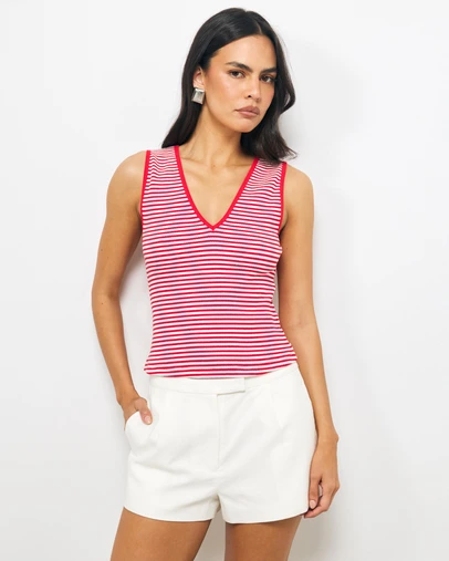 AERE - Stripe V-Neck Tank