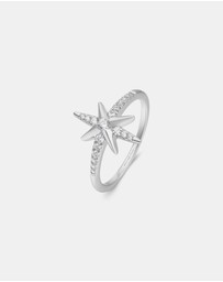 Ania Haie - Ania Haie Silver Eight-Pointed Star Signet Ring