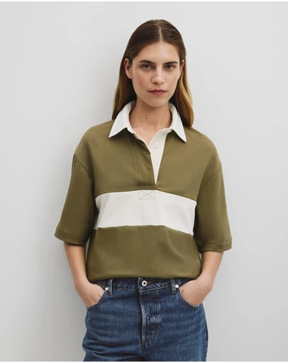 Country Road - Australian Cotton Short Sleeve Workwear Block Rugby Polo