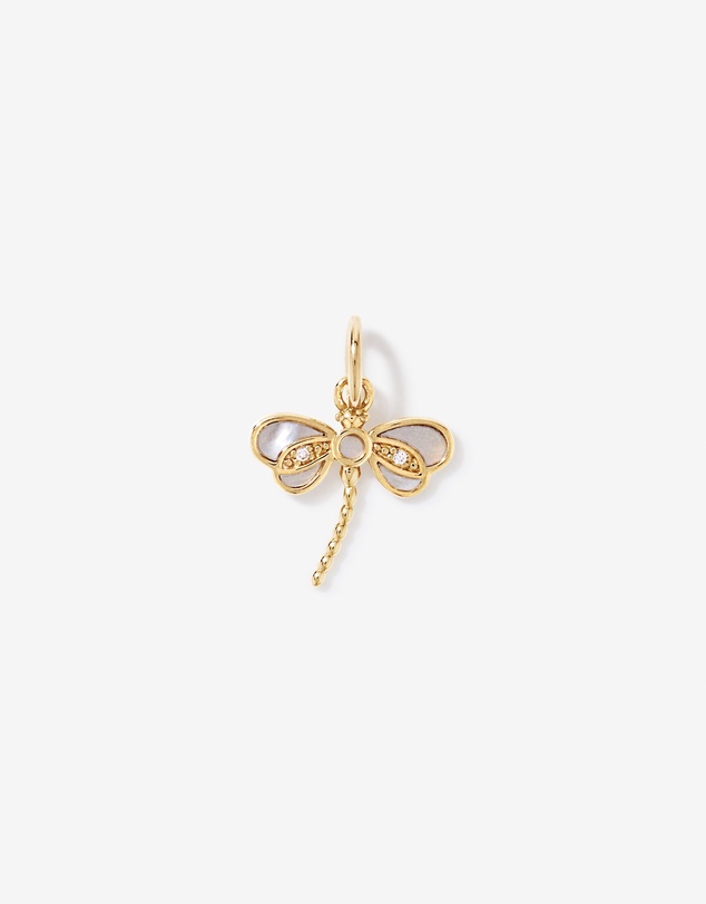 Michael Hill - Dragonfly Pendant with Mother of Pearl and Cubic Zirconia in 18kt Yellow Gold Vermeil