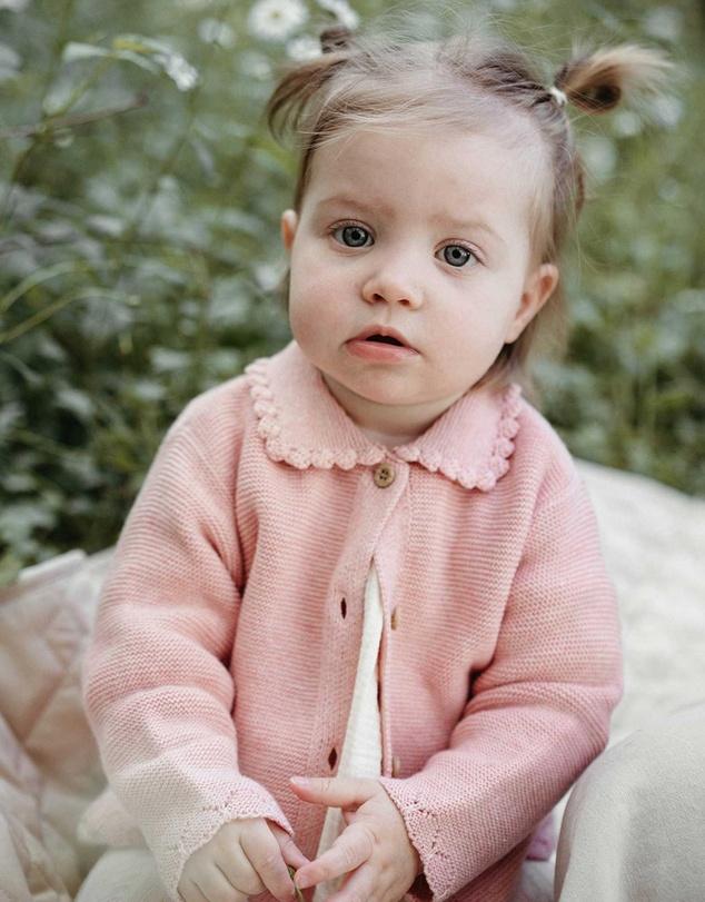 Purebaby - Crochet Collar Cardigan -Kids-Babies