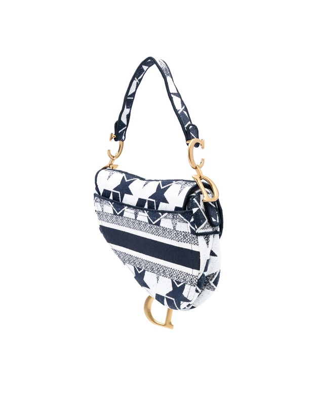 Pre-Loved by Azura Reborn - Pre-Loved Embroidered Canvas Stars Saddle Bag