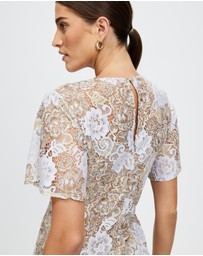 Pink Ruby - Glamerous Frill Sleeve Dress